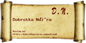 Dobrotka Nóra névjegykártya